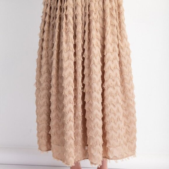 Mohair Chiffon Maxi Skirt in Champagne - Picture 1 of 6